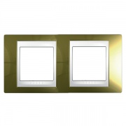 Рамка Unica хамелеон 2 поста золото/белая