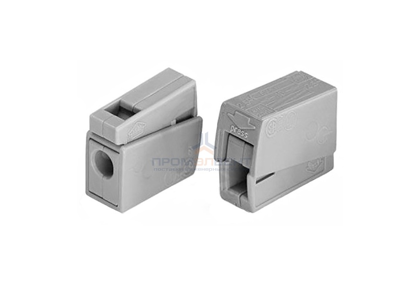 Клеммник WAGO 1+1 (одножил. 1-2,5 мм2 и многожил. 0,5-2,5 мм2) 24-16A Cu/Al [уп. 100шт]