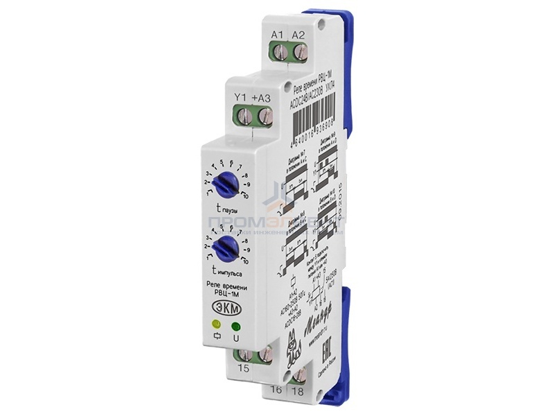 Реле времени циклическое РВЦ-1М 1с - 30ч ACDC24В/АС230В УХЛ4 на DIN-рейку